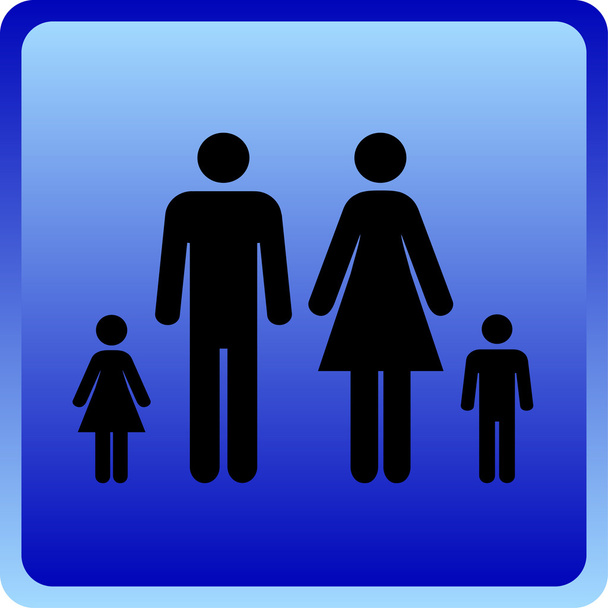 Vector Man & vrouw pictogram met kinderen - Vector, afbeelding