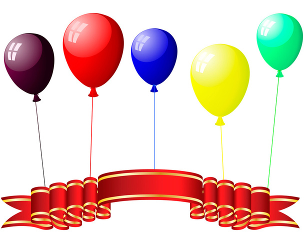 Πολύχρωμα μπαλόνια με έντονο φως - Διάνυσμα, εικόνα