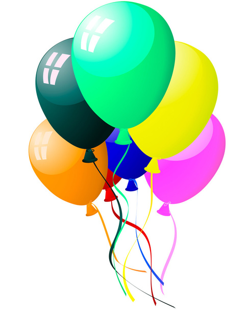 Colourful balloons with glare - Vector, Image