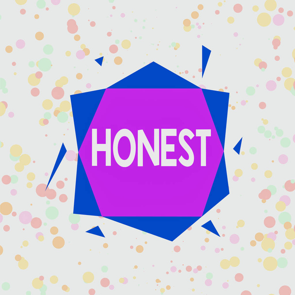 Handwriting text Honest. Concept meaning telling the truth or able to be trusted and not likely to steal Asymmetrical uneven shaped format pattern object outline multicolour design. - Photo, Image