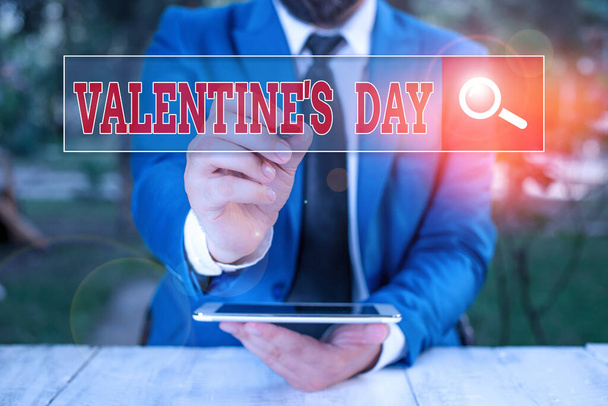 Conceptual hand writing showing Valentine S Day. Business photo showcasing roanalysistic holiday celebrated each year on February 14. - Photo, Image