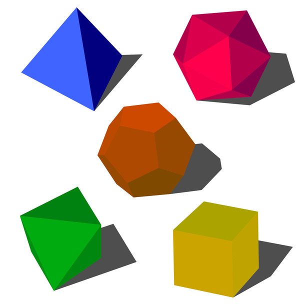 színes 3D vektor geometriai alakzatok - Vektor, kép