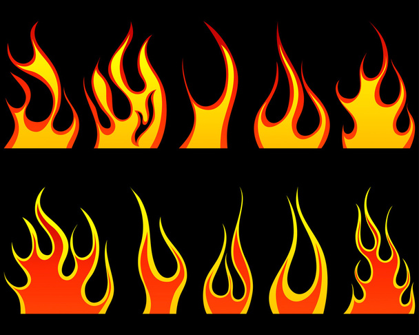 zestaw wzorców ognia - Wektor, obraz