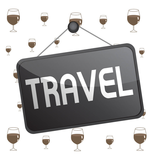 Text sign showing Travel. Conceptual photo the movement of showing between distant geographical locations Colored memo reminder empty board blank space attach background rectangle. - Photo, Image