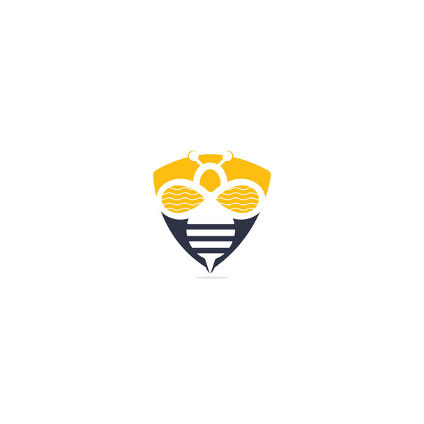 蜂のロゴデザイン、蜂のロゴ、蜂蜜パッケージデザインのための概念。蜂のロゴテンプレートベクトルアイコンイラストデザイン. - ベクター画像