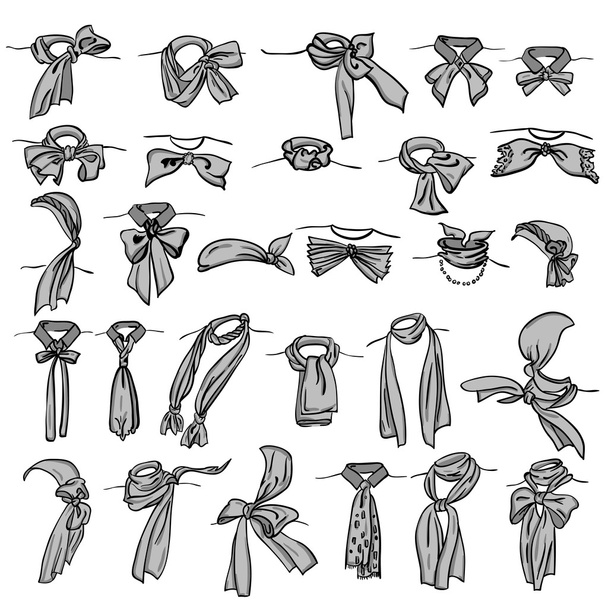 set of different neckerchiefs - Vector, Image