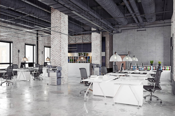 contemporary loft office - 写真・画像