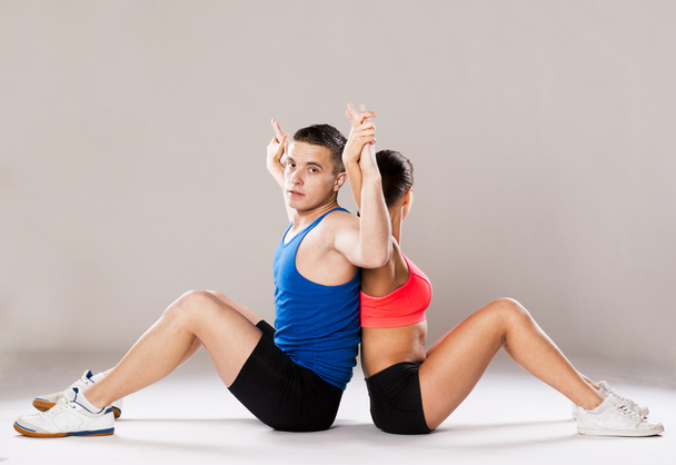 athletic man and woman - Foto, Imagen
