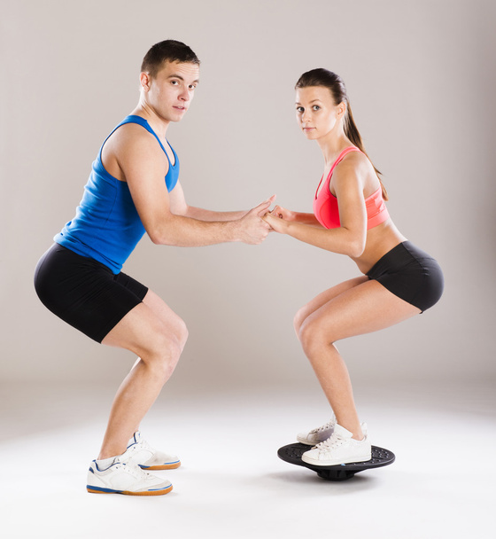 athletic man and woman - Foto, afbeelding