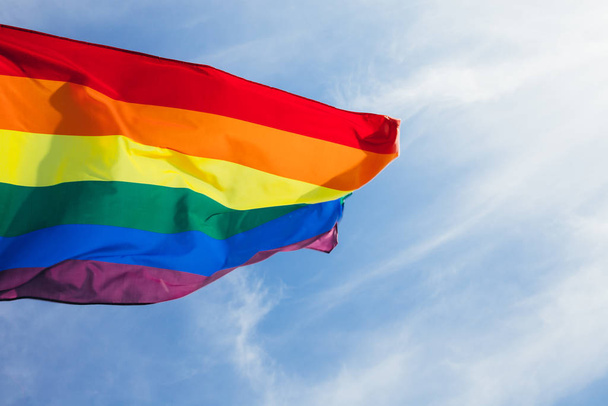 LGBt flag blown in the wind - Photo, image