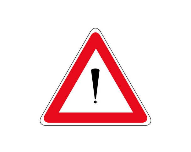 Straßenschild rot auf weißem Hintergrund. Verkehrskontrolle. Fahrspurnutzung. Regulatorisches Zeichen. Aufhören und nachgeben. Straße - Vektor, Bild