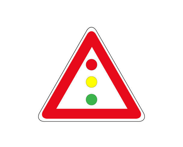Road sign attention traffic light.Vector illustration for your business. - Vektör, Görsel