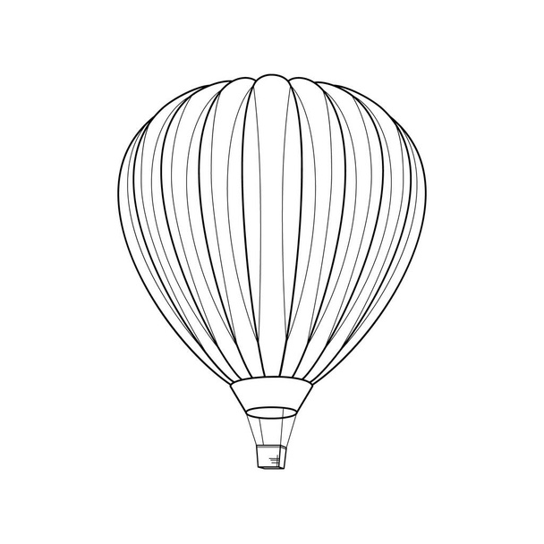 Air Balloon Simple Icon isolated on White - Vector, Image
