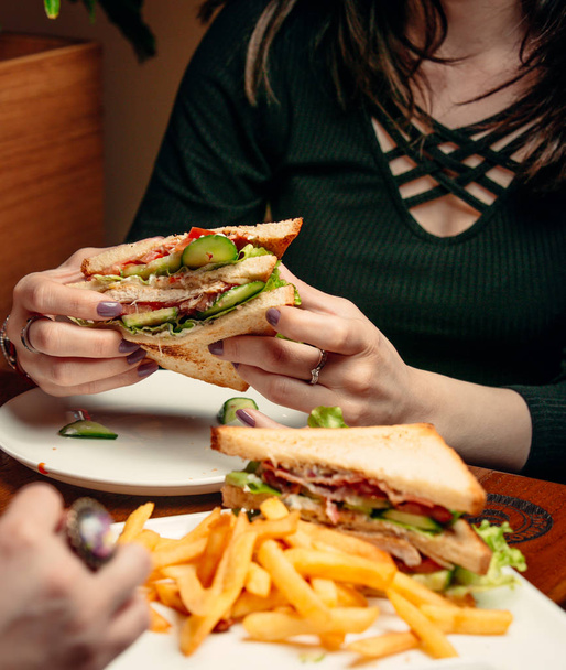 club sandwich on the table - Foto, Imagem