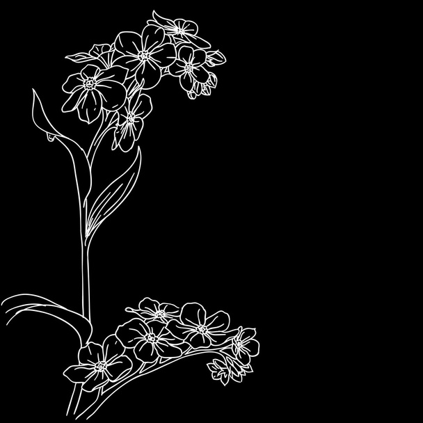 tender twig blossoming orchids - Vector, Image