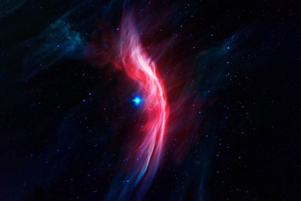 Cosmic nebula in deep space, bright red. Elements of this image were furnished by NASA. - Photo, Image