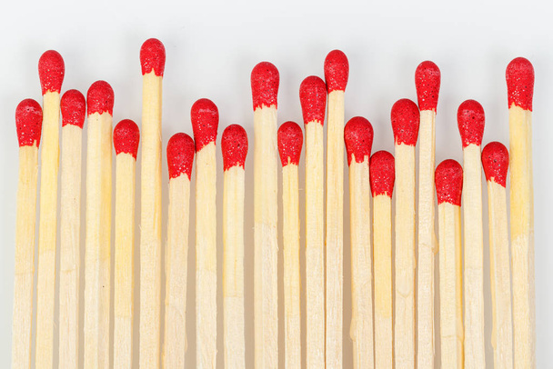 matches with a red head on a white background - Photo, image