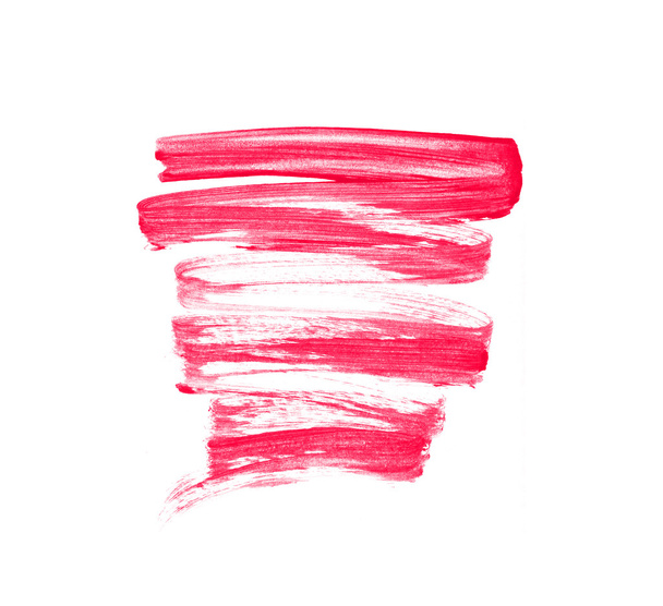 Red hand painted zig zag brush stroke - Foto, Imagem