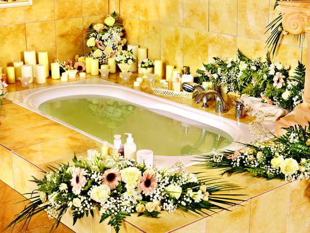 Bathroom interior with bubble bath. - Photo, Image