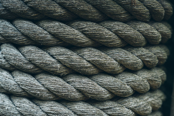 Close up of Hemp Rope; Background or textures - Photo, image