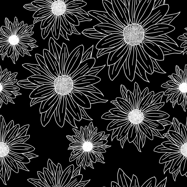 Seamless wallpaper with beautiful flowers - Vecteur, image