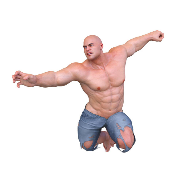 3D CG rendering of strong man - Fotoğraf, Görsel