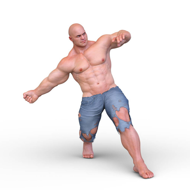 3D CG rendering of strong man - Φωτογραφία, εικόνα