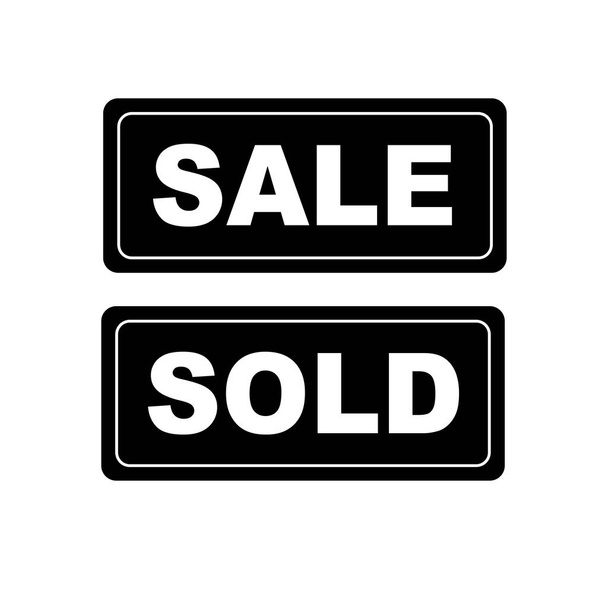 venda e ícone de vetor vendido
 - Vetor, Imagem