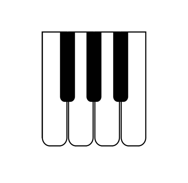 Значок клавиши пианино на белом фоне
 - Вектор,изображение