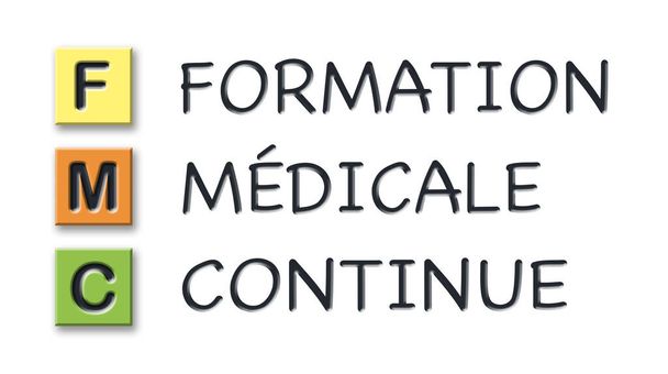 Fmc initialen in gekleurde 3D blokjes met betekenis in het Frans - Foto, afbeelding