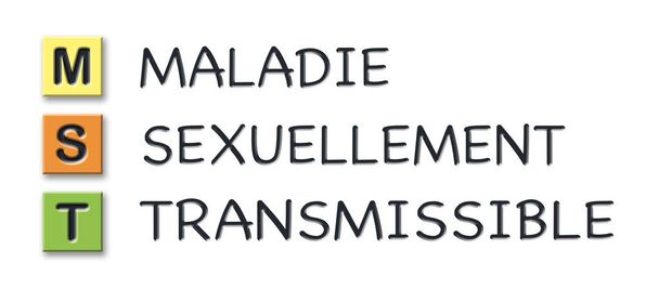 Mst inicjały w kolorowych kostek 3d ze znaczeniem w języku francuskim - Zdjęcie, obraz