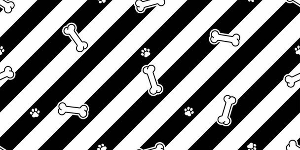 dog bone seamless pattern french bulldog paw footprint vector stripes pet puppy scarf isolated repeat wallpaper tile background cartoon doodle illustration design - Vektör, Görsel