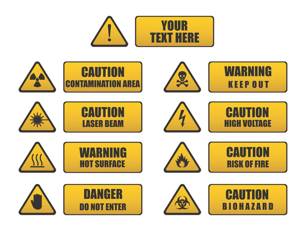 Let op, gevaar, waarschuwing tekenen - Vector, afbeelding