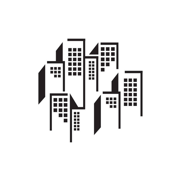 línea de la ciudad colorido dibujo logo vector pila edificio skyline de
 - Vector, imagen
