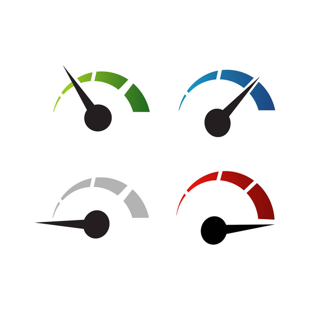 set of creative gauge speedometer speed logo design vector eleme - Vector, Image