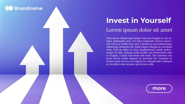 Invest in Yourself - Web Template in Trendy Colors. - Vector, Image