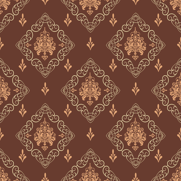 brown background | seamless pattern | retro wallpaper  | vector image - Διάνυσμα, εικόνα