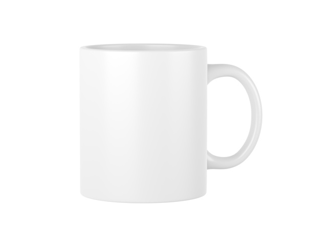 White mug isolated on white background. 3d illustration. Single object. - Foto, Imagen