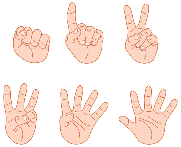 Counting fingers - Vector, Image