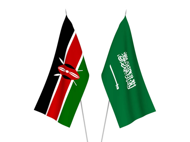 Banderas de Arabia Saudita y Kenia
 - Foto, Imagen