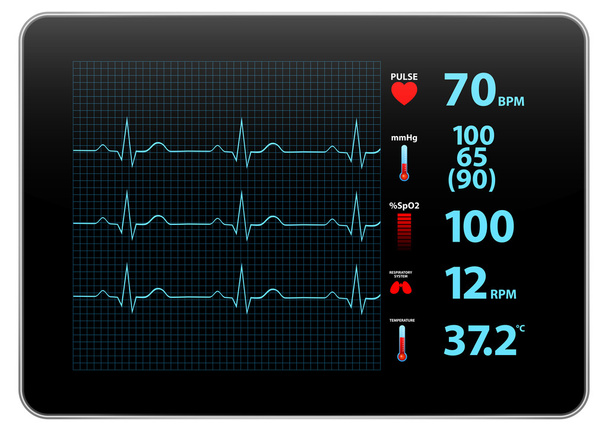 moderní elektrokardiogramu zařízení zobrazení monitoru - Vektor, obrázek