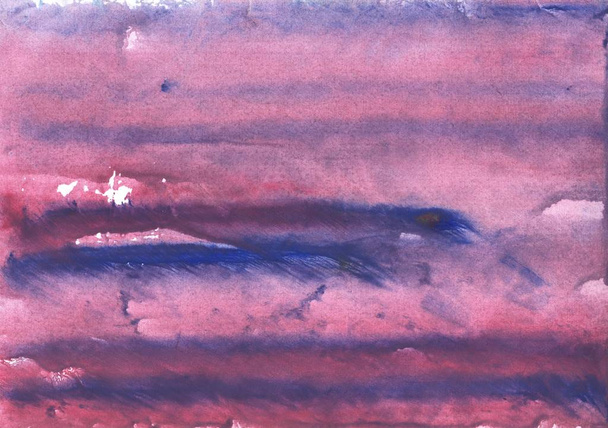 Lila kék felhők. Absztrakt akvarell háttér. Festési textúra - Fotó, kép