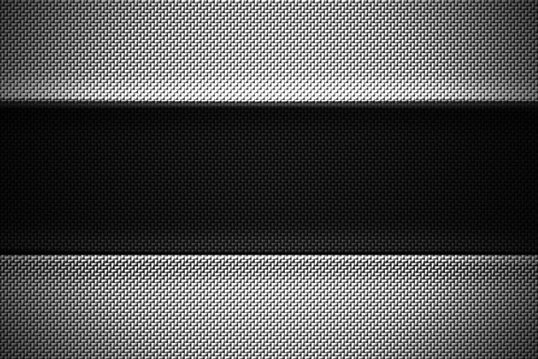 black and white carbon fiber. two tone metal background and text - Photo, image