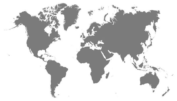 Wereldkaart grijze illustratie hoge details - Vector, afbeelding