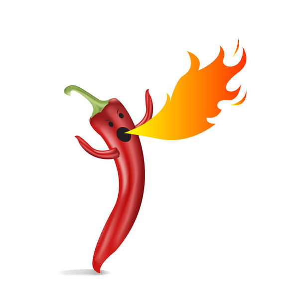 chili pepper character design or chili pepper mascot - Vecteur, image