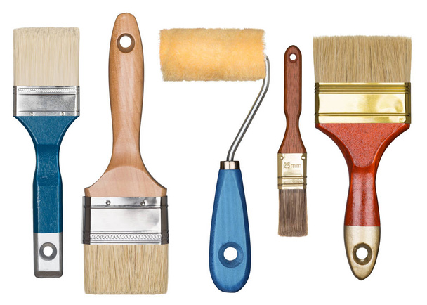 Paint brushes and roller - Foto, Imagen