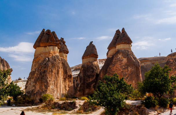 Cave house of Fairy Chimneys rocks mushroom in Pasabag, Monks Valley, Cappadocia, Turkey. - Фото, зображення