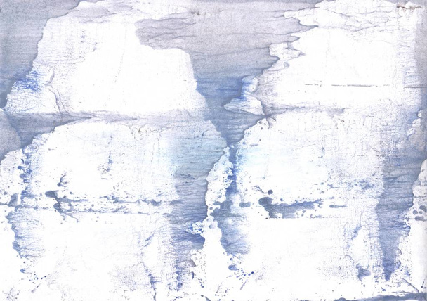 Gray blue abstract background. Watercolor painting texture - Photo, Image