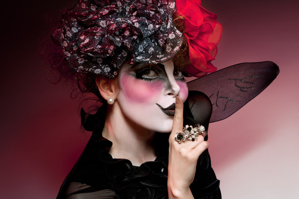 Woman mime with theatrical makeup - Photo, image
