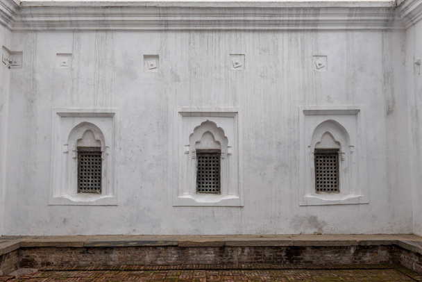 Detalhe arquitetônico od um templo na praça Durban em Kathmandu
,  - Foto, Imagem